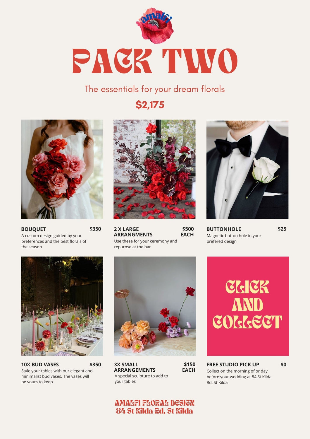 WEDDING PACK TWO Amalfi Floral Design