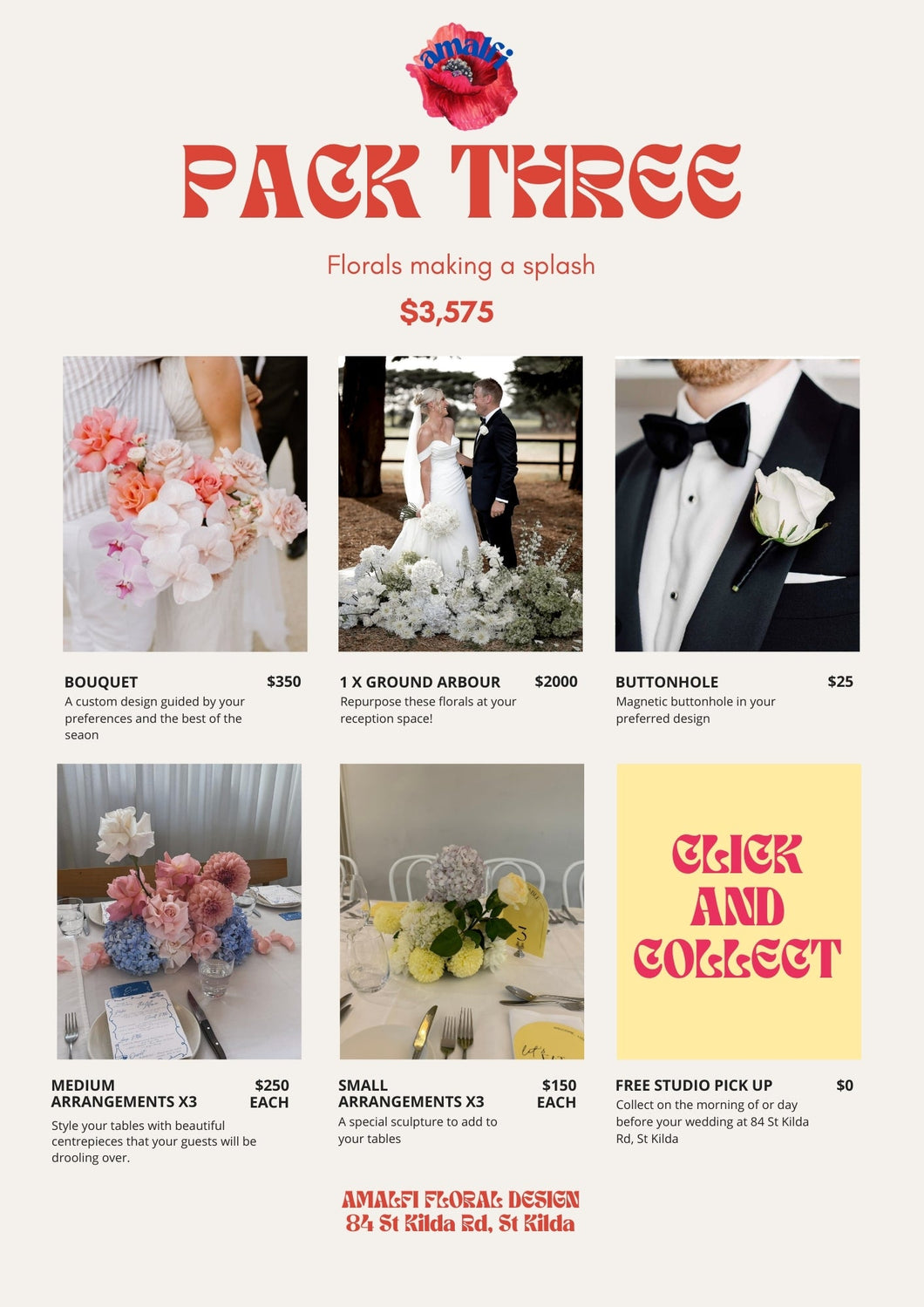 WEDDING PACK THREE Amalfi Floral Design